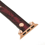 Ferro Leather Apple Watch Band with Rose Gold Trok