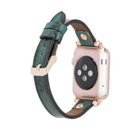 Ferro Leather Apple Watch Band with Rose Gold Trok