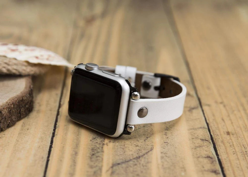 Ferro Apple Watch Leather Band with Silver Trok