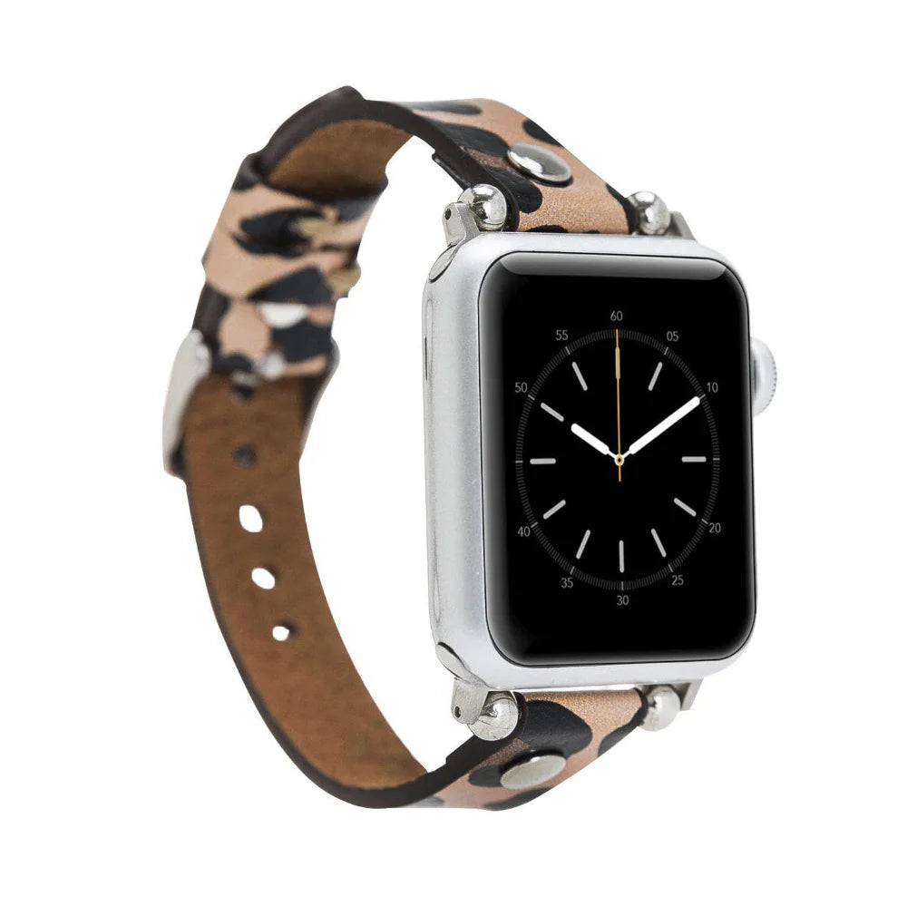 Ferro Leather Apple Watch Band with Silver Trok