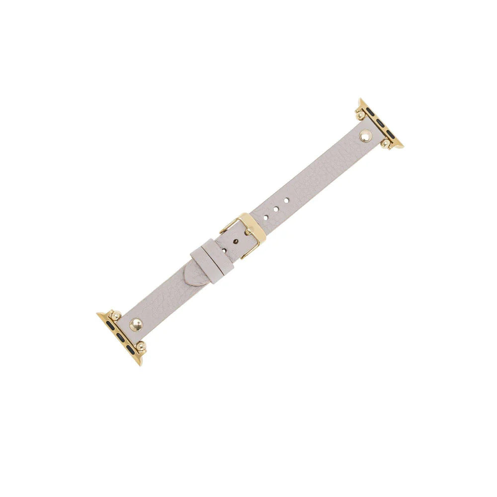 Ferro Leather Fitbit Watch Band with Gold Trok
