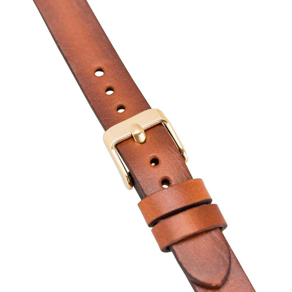 Ferro Leather Fitbit Watch Band with Gold Trok