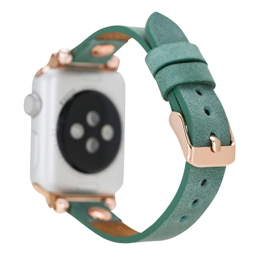 Ferro Leather Fitbit Watch Band with Rose Gold Trok