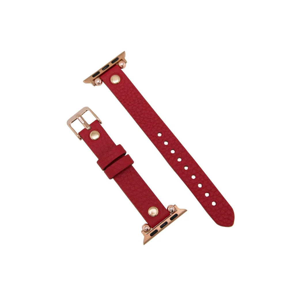 Ferro Leather Fitbit Watch Band with Rose Gold Trok