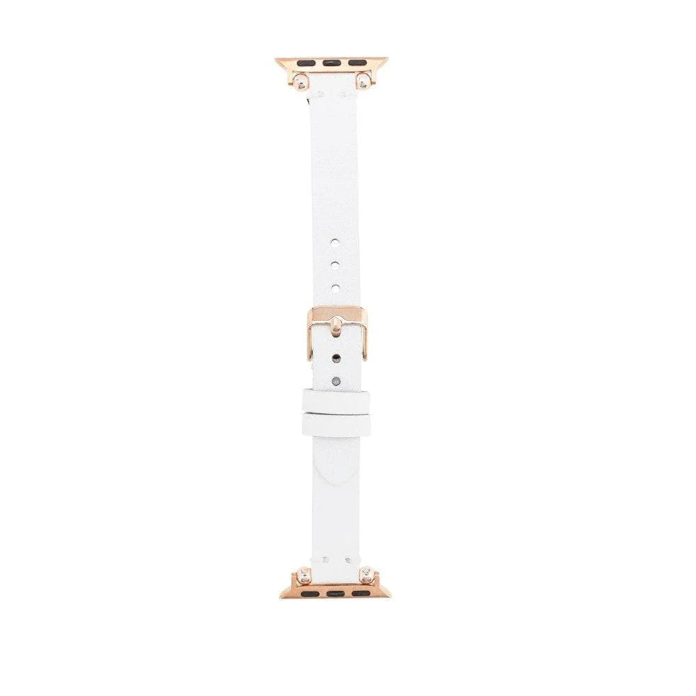 Ferro Leather Fitbit Watch Band with Rose Gold Trok