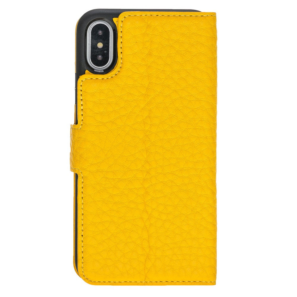 Apple iPhone X-XS Series Leather Wallet Case Yellow