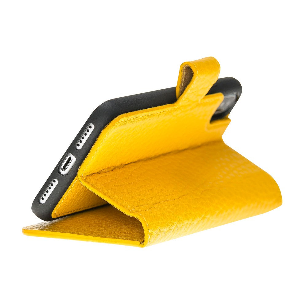 Apple iPhone X-XS Series Leather Wallet Case Yellow