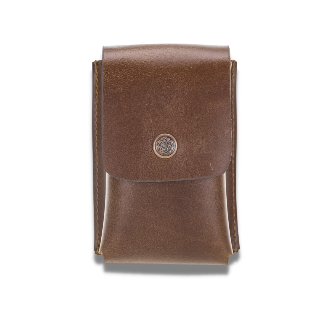 Leather Cigarette Pack Case Brown