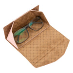 Handmade Genuine Leather Eyewear Case - Magnetic Triangular Design