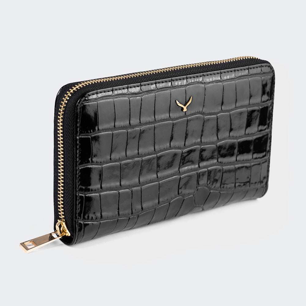 5110 Women Large Leather Wallet With Triple Compartments