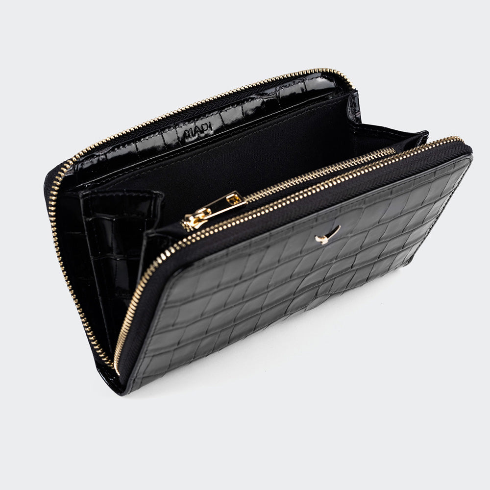 5110 Women Large Leather Wallet With Triple Compartments