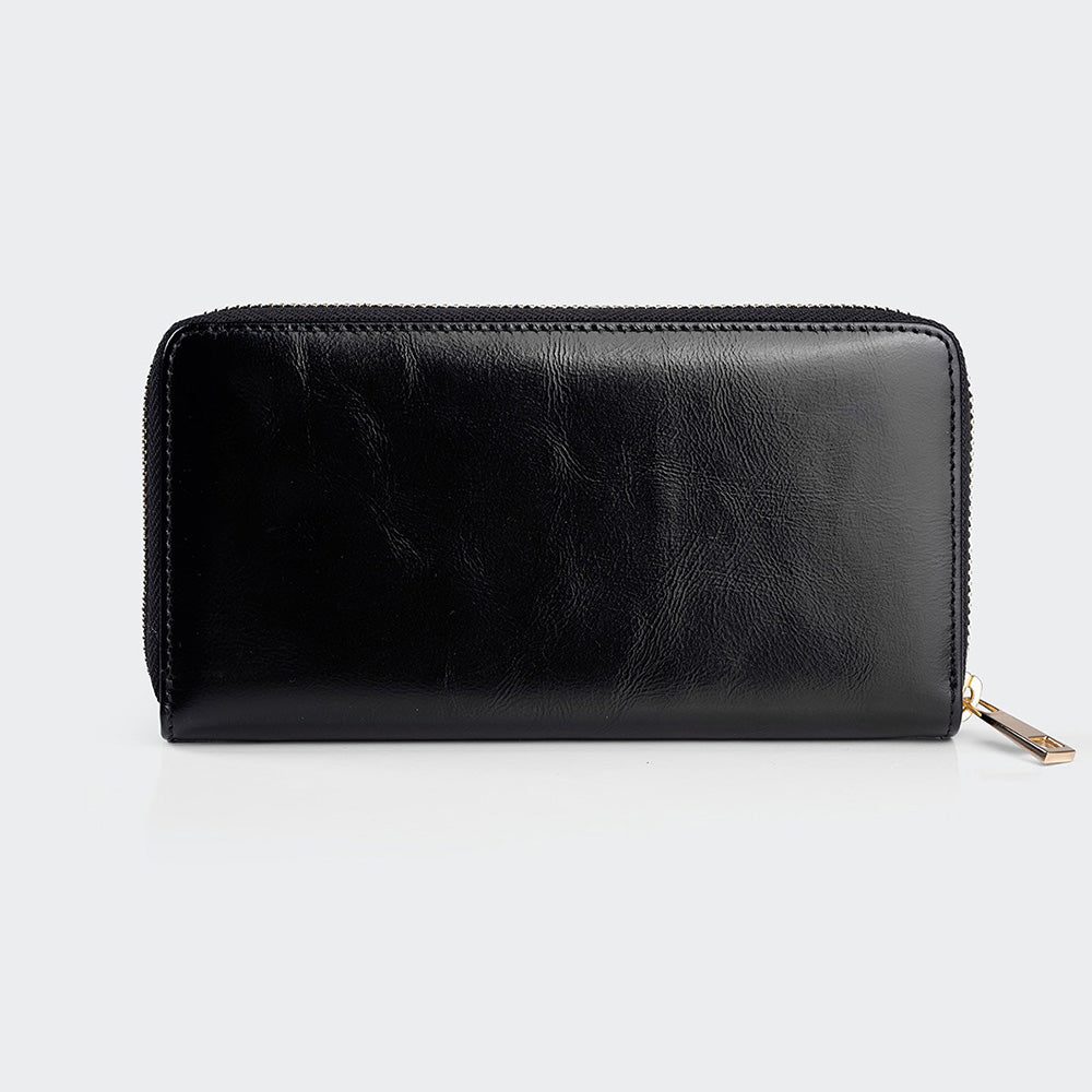 5111 Women Large Leather Wallet With Dual Compartments