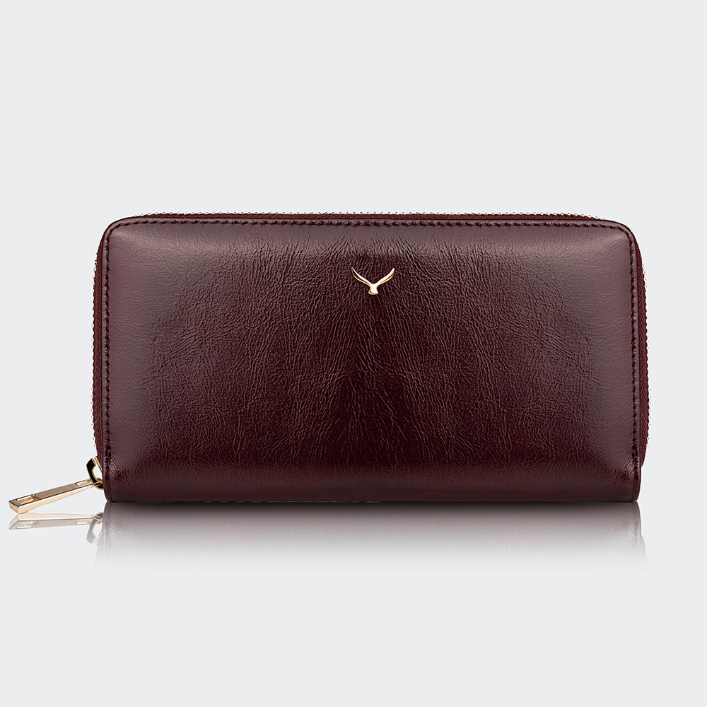 5111 Women Large Leather Wallet With Dual Compartments