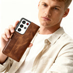 Premium Genuine Leather Wallet Case for Samsung Galaxy S21, S21 Plus & S21 Ultra (Skadi)