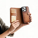 Leather iPhone 16 / Plus / Pro / Pro Max Wallet Case: MagSafe, RFID Protection (Arcane)