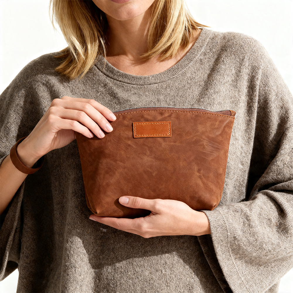 Luna Leather Makeup Bag