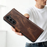 Handcrafted Leather Wallet Case, RFID Blocking, Samsung Galaxy Z Fold 5 (Rune)