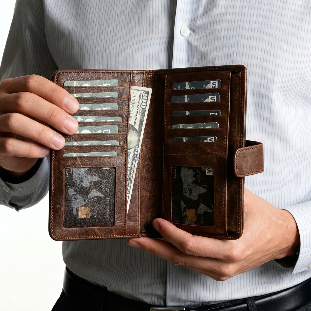 Coppet 6.7 inch Phone Compatible Leather Card Holder