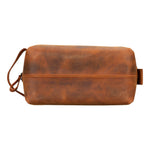 Genuine Leather Dopp Kit, Men's & Women's Toiletry Bag, Travel Organizer, Shaving Bag (Rhett)