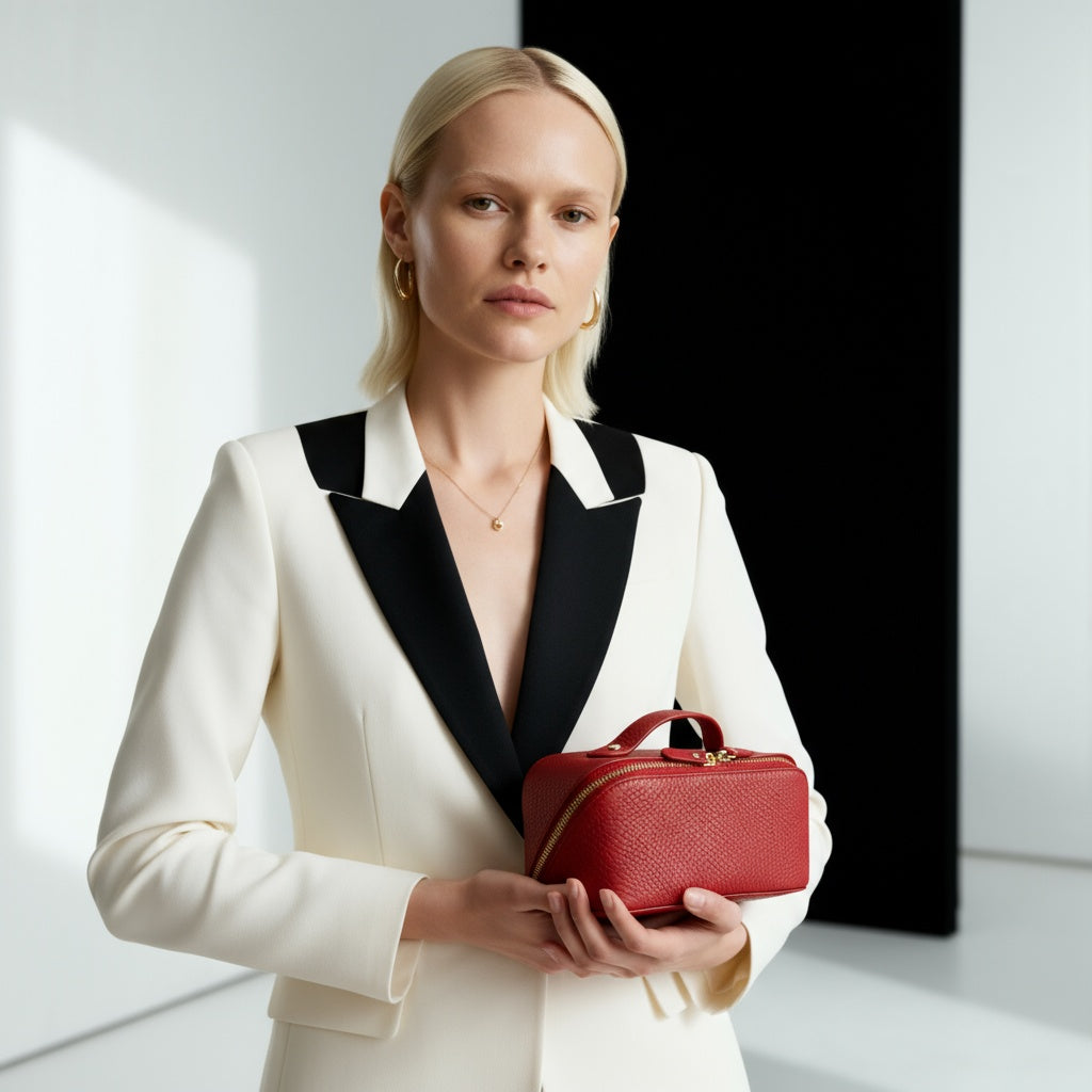 Natalie Leather Make up Bag