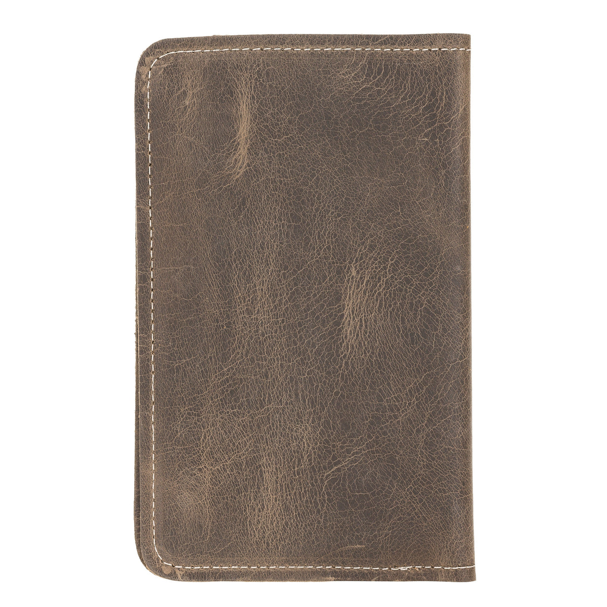 Passport Cover with Leather Wallet, 4 Card Windows, Antique Brown
