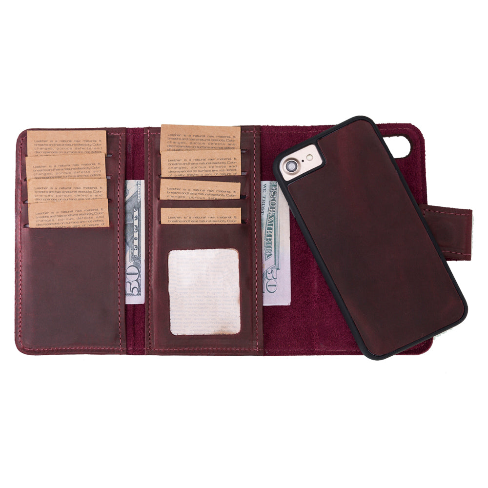 Apple iPhone 7-8 Series Leather Wallet Case Santa