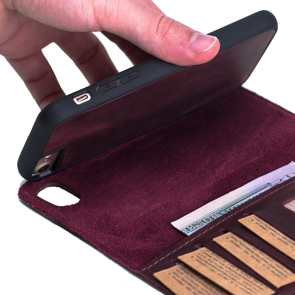Apple iPhone 7-8 Series Leather Wallet Case Santa