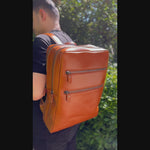 Hidden Castle Leather Laptop Backpack