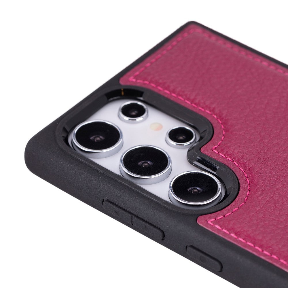 Leather Samsung Galaxy S24, Plus and Ultra Case, Suede Interior, Wireless Charge, Magnetic (Aurora)